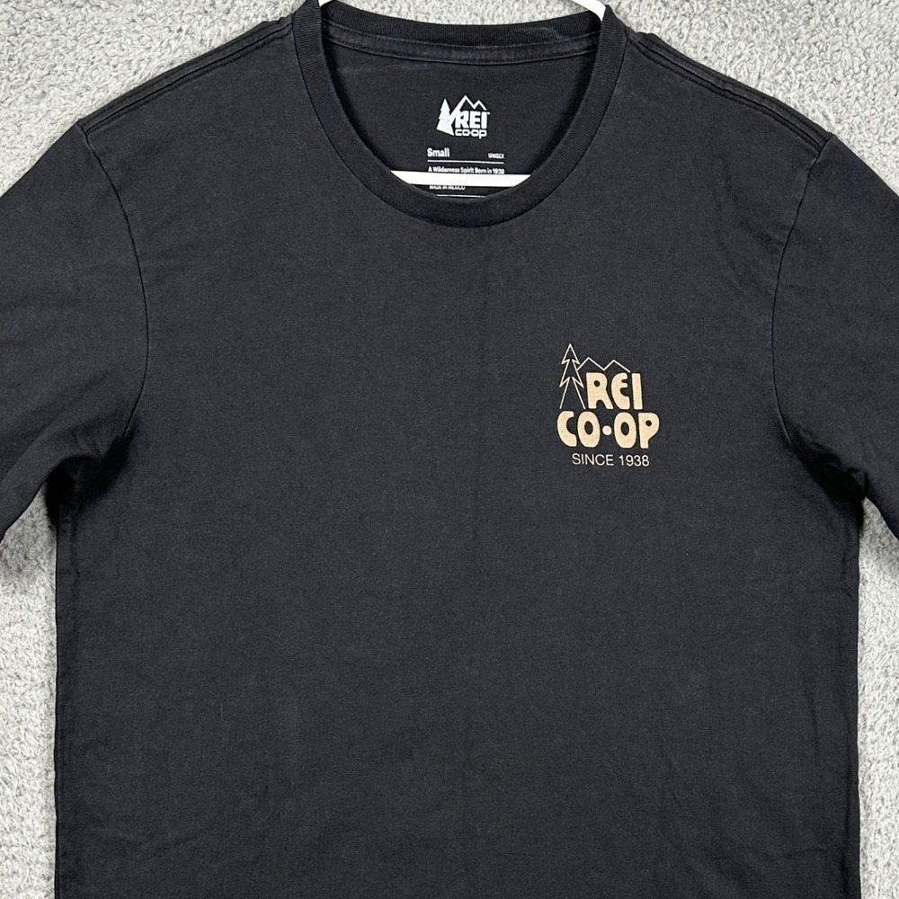 Rei Co-Op Organic Cotton T-Shirt Short Sleeve Tee Unisex Small Black Crewneck